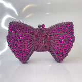 Elegant Rhinestone Bowtie Evening Bag Fashionable Luxurious Banquet Crystal Clutch Personalized Handbag Unique Diamond Party Bag