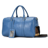 Natural Cowskin Travel Bags Waterproof Men's Leather Overnight Bag Handbag For Plane Luggage Men Male Weekend Bag Business 55cm