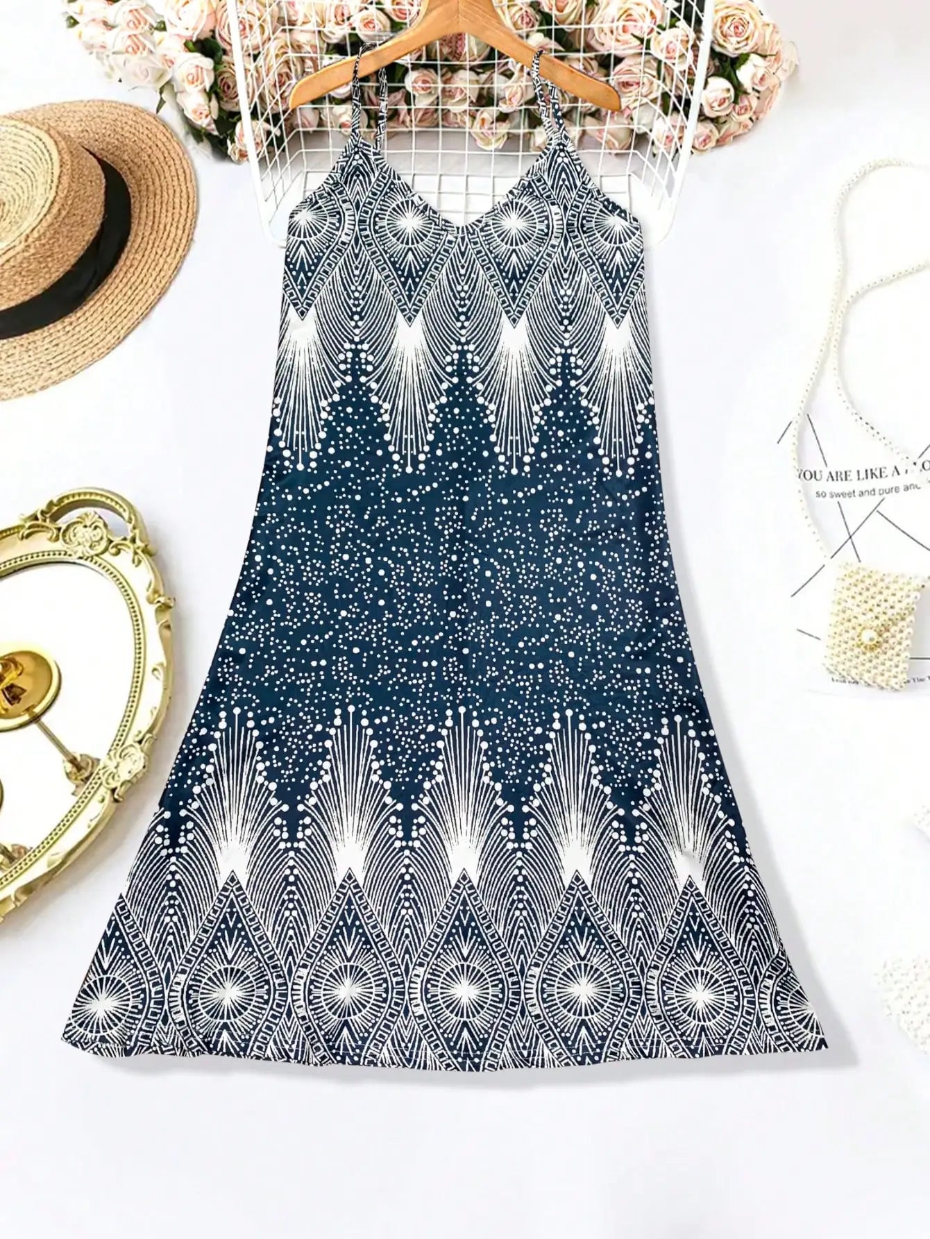Women's V-Neck Spaghetti Strap Summer Dress