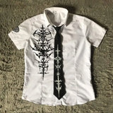 Men’s Y2K Gothic Skull Graphic Shirt