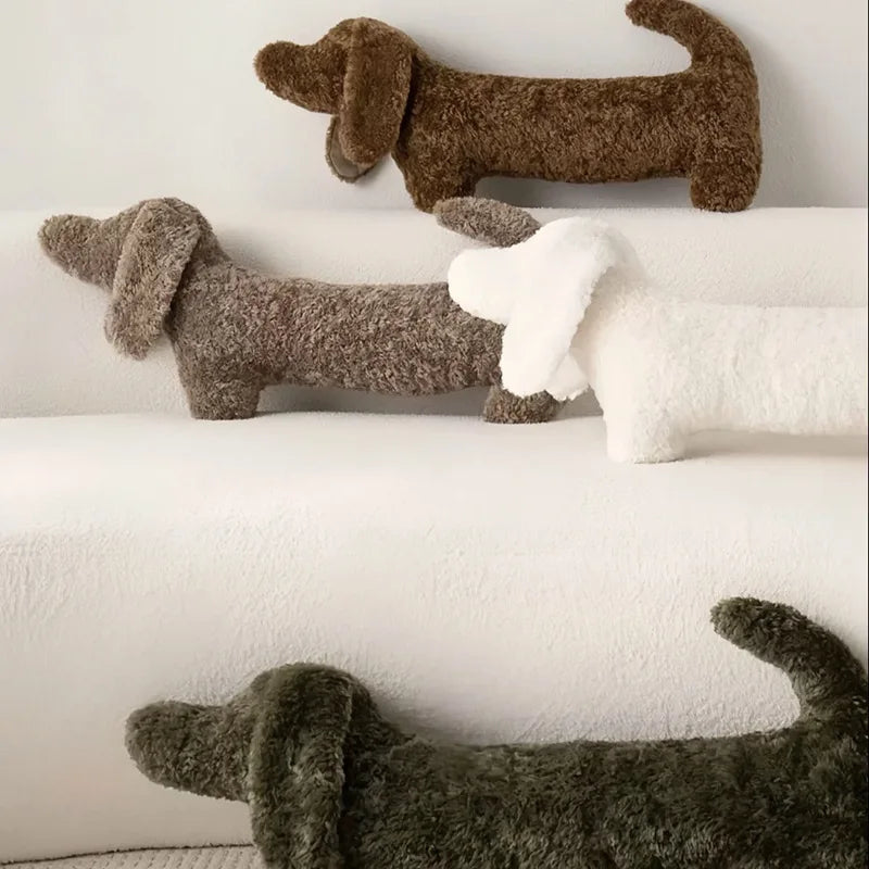 2025 Cartoon Animal Dachshund Pillow Plush Sausage-shaped Pillow Cute Cushion Nap Pillow Lumbar Pillow Bedroom Neck Pillow