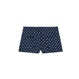 Fashion Navy Polka Dot Shorts Set For Women Casual Stand Collar Zipper Jacket & High Waist Shorts Lady 2026 Spring Chic Outfits