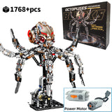 Mechanical Sea Animals Building Blocks DIY Movable Whale Octopus Manta Shark Piranha Creative Technical MOC Desktop Decor Gift
