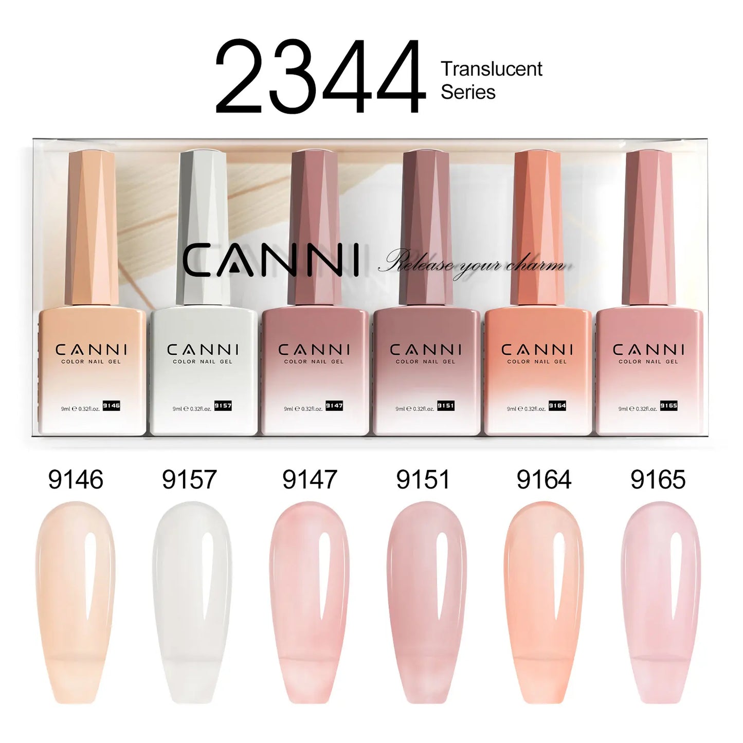 CANNI HEMA-Free Gel Polish Kit | Jelly, Nude & Rubber Base
