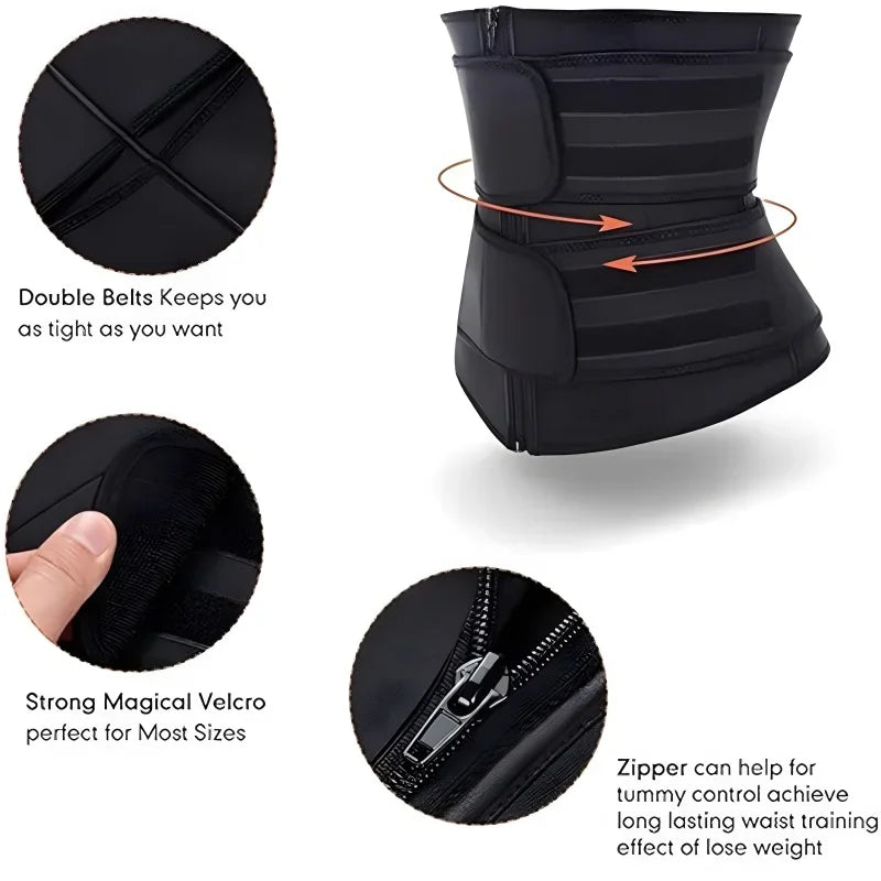 Sculpt & Lift Waist Trainer with Dual Straps & Zipper