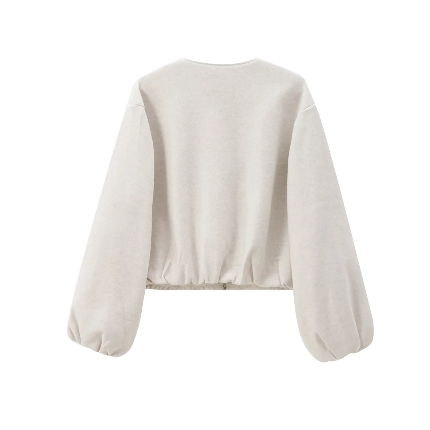 HXAO Cropped Bomber Jacket – Women's Soft Zip-Up Coat