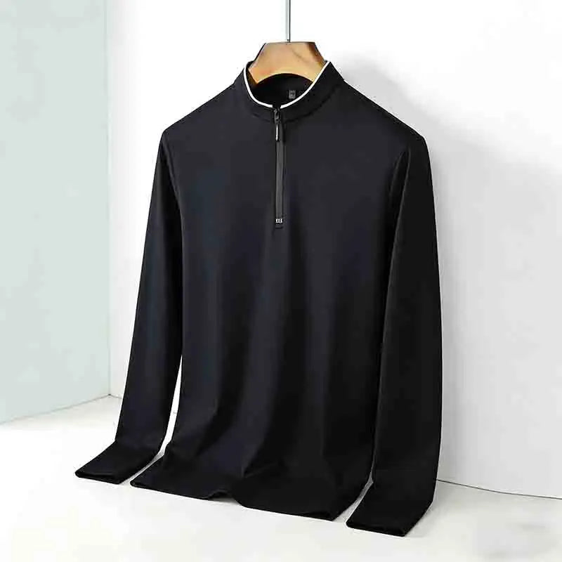 Men's Half-Zip Polo | Wrinkle-Free Long Sleeve Top