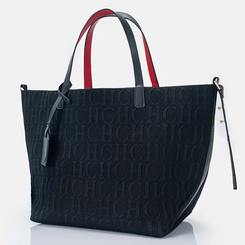 CH Woven Tote Bag – Vintage Style, Large Capacity