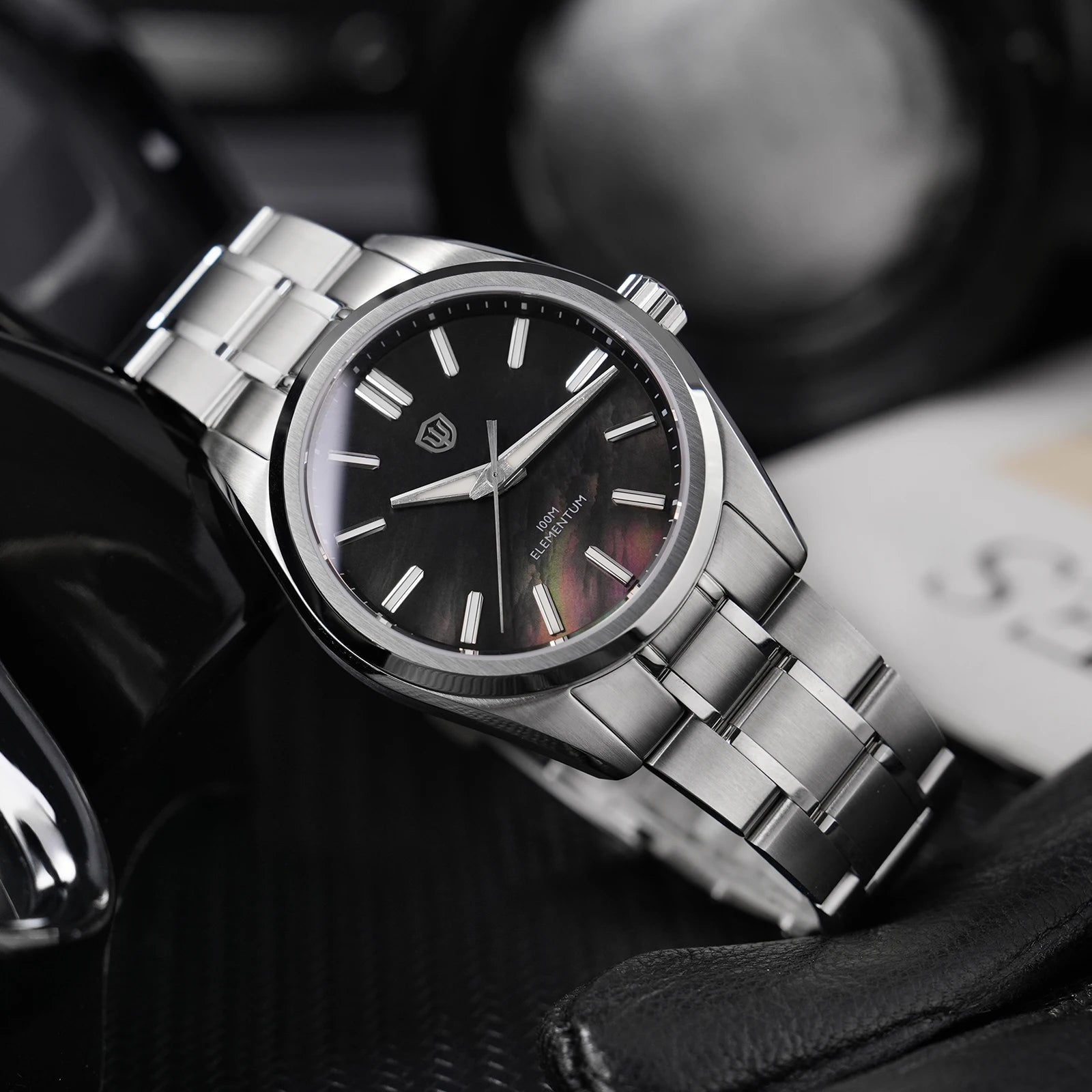 Watchdives WD0003C Quartz Watch VH31 Sweep Seconds Movement 38mm Ice Crack Dial Sapphire Luminous 100m Waterproof Men Wristwatch