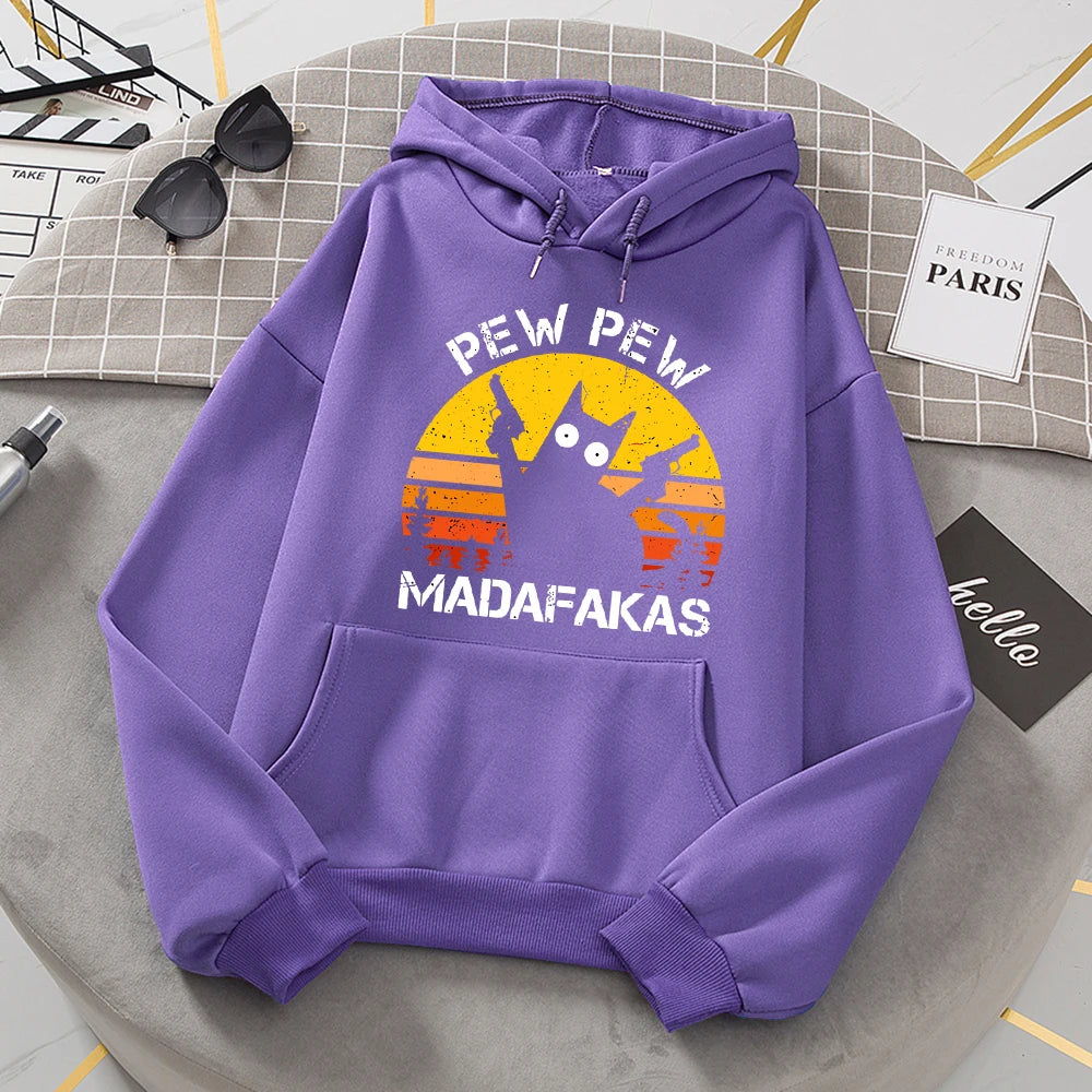 Pew Pew Madafakas Cat Hoodie