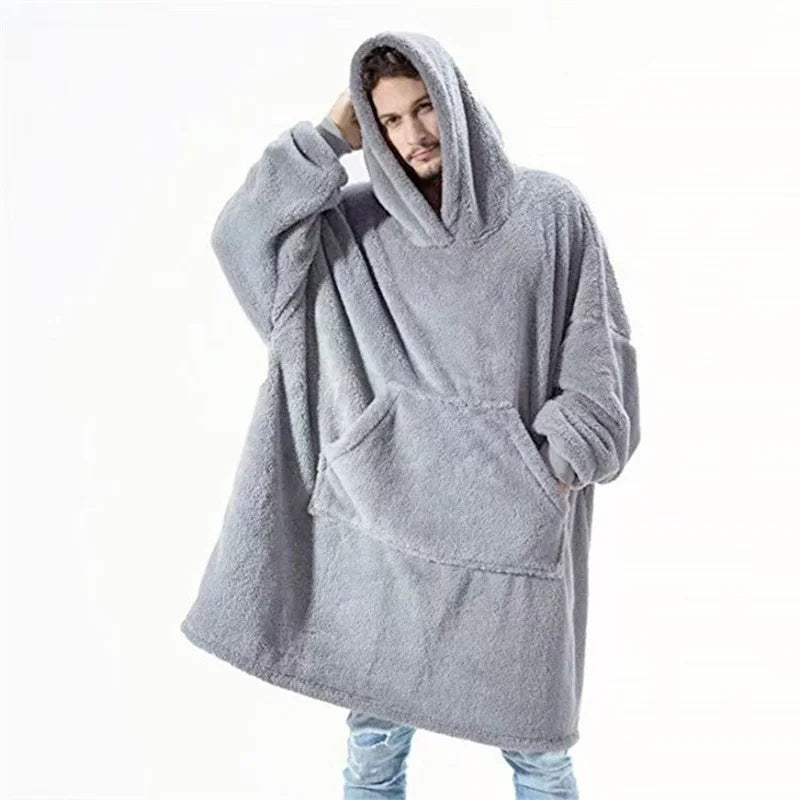 Oversized Fleece Hooded Blanket Sweatshirt