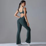 Sexy Back V Jumpsuit Gym Set Women Training Yoga Suit Sportswear Women Sports Jumpsuit Fitness Rompers Stretch Workout Bodysuits