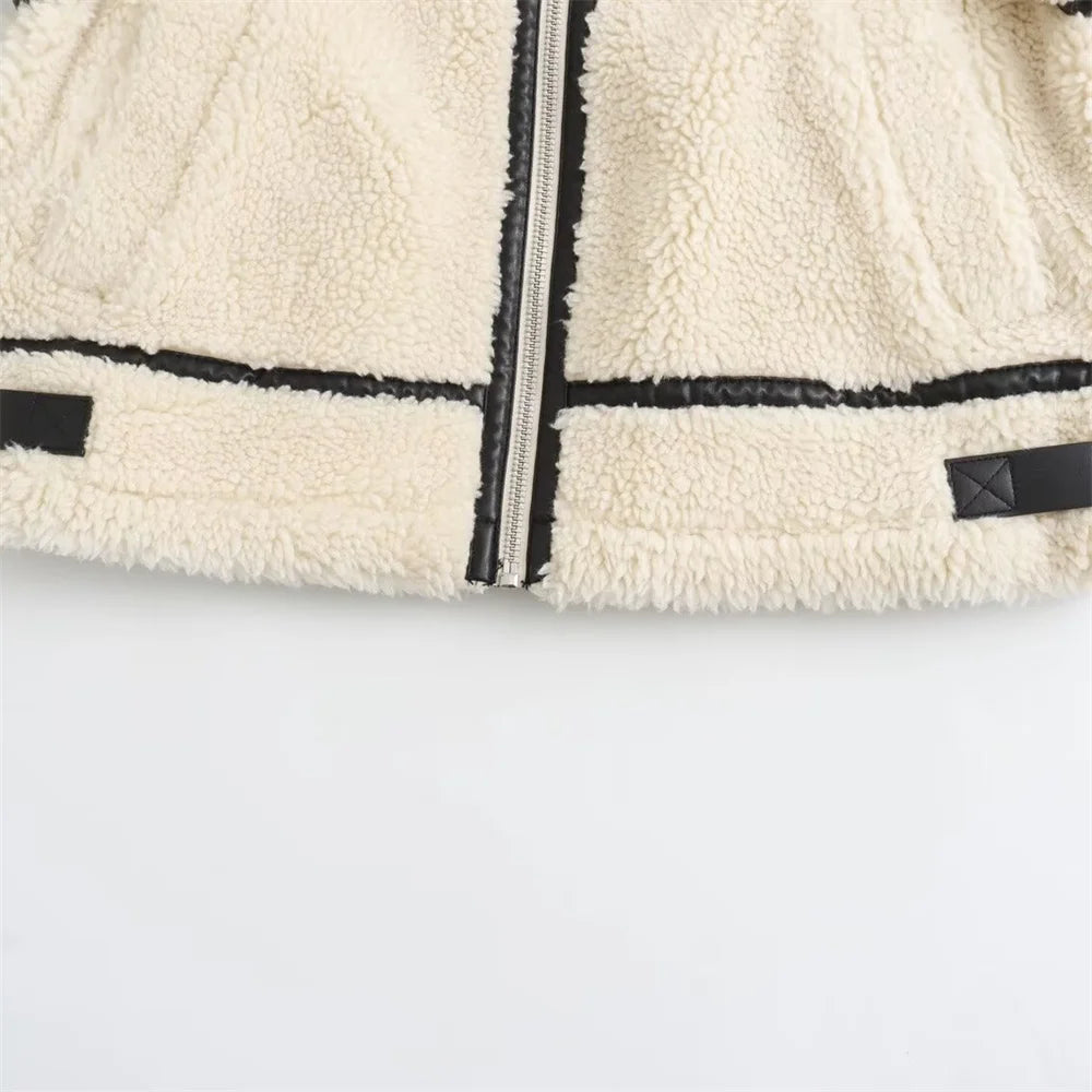 Faux-Fur Trimmed Moto Jacket