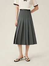 Women's Pleated Midi Skirt – Elegant Office Style