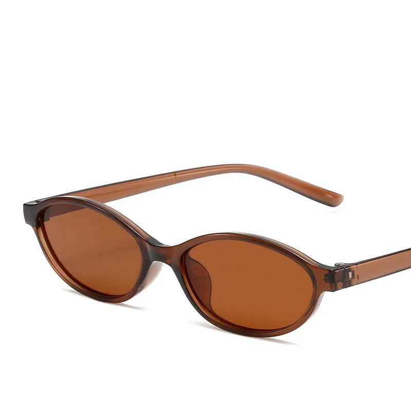 Vintage Small Frame Oval Sunglasses – Black Round Designer Style, Unisex Cool Eyewear for Men & Women, Fashion Circular UV Sun Glasses