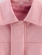 Women's Suede Bomber Jacket – Elegant Oversized Coat