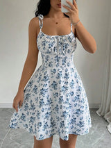 Women's Summer Floral Spaghetti Strap Mini Sundress – Casual A-Line Beach Dress