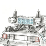 1:8 Scale Back to The Future Time Machines 1872Pcs 2 Mini Figures Building Blocks Kits Collectible Authentically Detailed Model