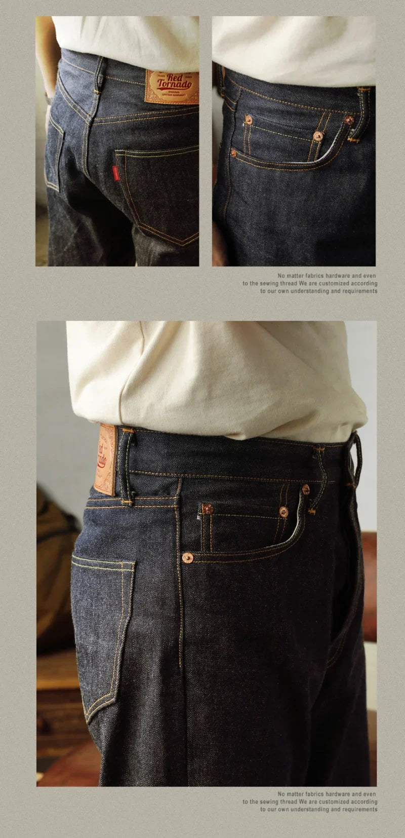 Red Tornado 55501 Relaxed Straight Fit Men's Raw Selvedge Jeans