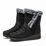 Thick Warm Long Plush Waterproof Snow Boots Women Winter 2025 Non Slip Soft Fur Ankle Boots Woman Plus Size 44 Cotton Shoes Mom