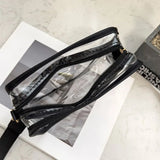Transparent Crossbody Bag for Women Candy Color Letter Fashion Shoulder Bag PVC Transparent Jelly Bag Small Square Bag