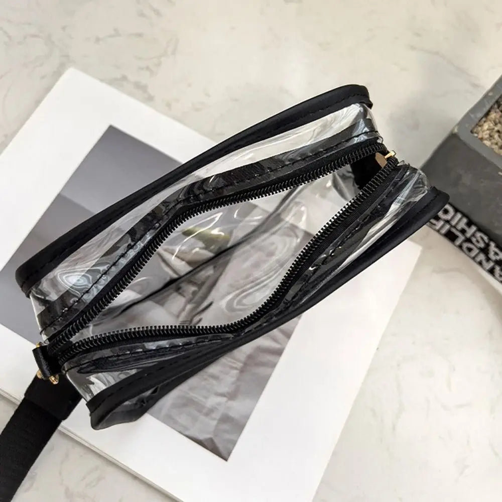 Transparent Crossbody Bag for Women Candy Color Letter Fashion Shoulder Bag PVC Transparent Jelly Bag Small Square Bag