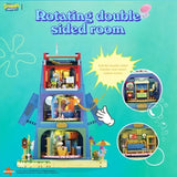 1655PCS SpongeBob SquarePants Squidward Stone Statue House Building Blocks Cartoon Model Bricks Set With Light DIY Toy Fans Gift