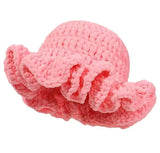 Colorful Crochet Ruffle Bucket Hat Warm Stretch Knit Hat Ruffle Brim Crochet Women's Fashion Handmade Beanie Hat tool tentacle