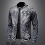Men's USA-Made Slim Fit Denim Zipper Jacket | Autumn & Winter Casual Coat