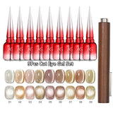 AS 9pcs Cat Eye Magnetic Moonlight Gel Nail Polish Set 15ml Sparkle White Silver Water Light Red UV Gel Nail Art Manicure Vernis
