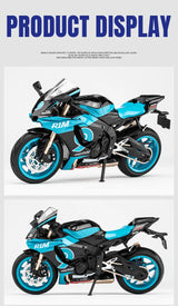 1/12 Yamaha R1M Toy Motorcycle Model Alloy Diecast with Shock Absorption Simulation Scale Motorcycle Model Toys for Kids Gifts