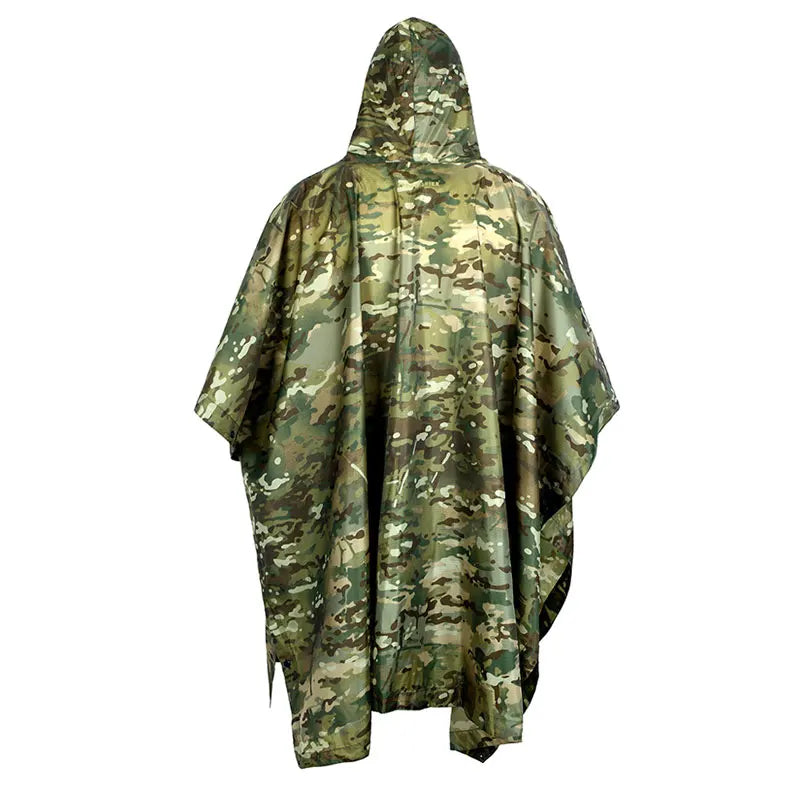 Tactical Camo Raincoat – Packable Waterproof Poncho