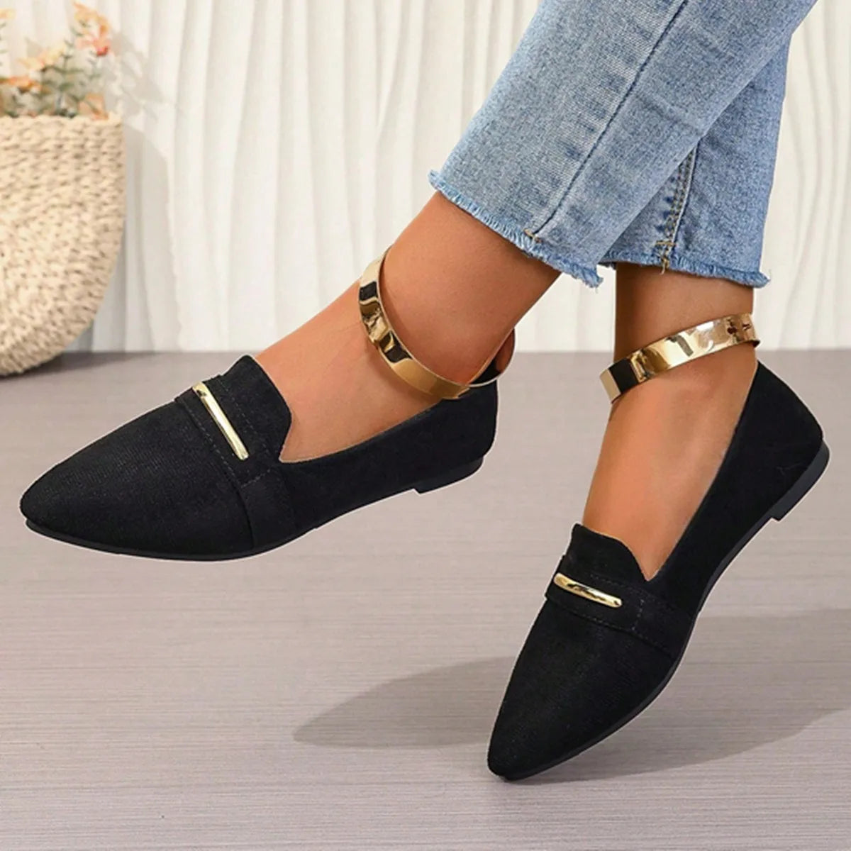 2026 Summer Loafers Flats Pointed Toe Casual Women Shoes New Comfortable Walking Mujer Zapatos:Wear-resisting