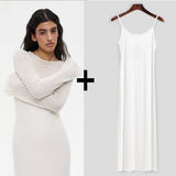 Elegant O-Neck Knit Maxi Dress