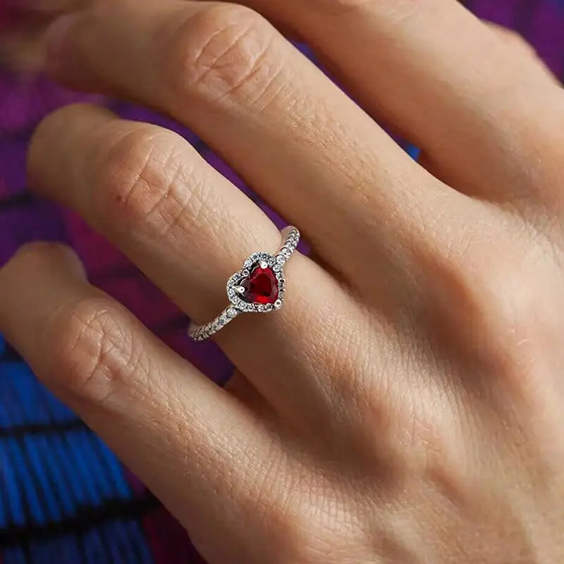 Sterling Silver Sparkling Heart Ring