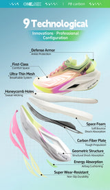 ONEMIX Professional Marathon Racing Running Shoes Men Full-length Carbon Plate Sports Sneakers Shock Absorbent Training Shoes