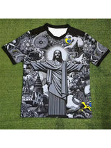 2026 Brazil Special Edition Jesus Black Grey Adult/Kids Football T-shirt Summer Football Training T-shirt Sports Street Clothing