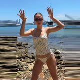 Sexy Spicy Spicy Girl Polka Dot Bikini Suit Slim Suspender Tank Top Tight-fitting Underpants Lady Popular Seaside Vacation Set