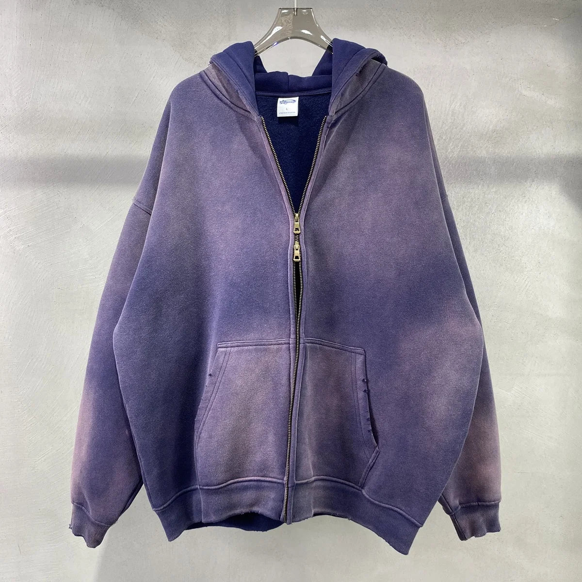 Men’s Oversized Tie-Dye Fleece Zip-Up Hoodie
