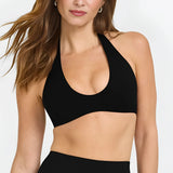 SoftMotion Halter Neck Bralette – High-Support Gym & Yoga Top