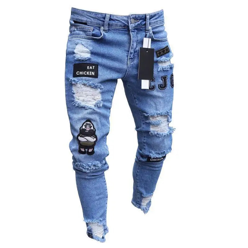 Men’s Ripped Stretch Denim Jeans