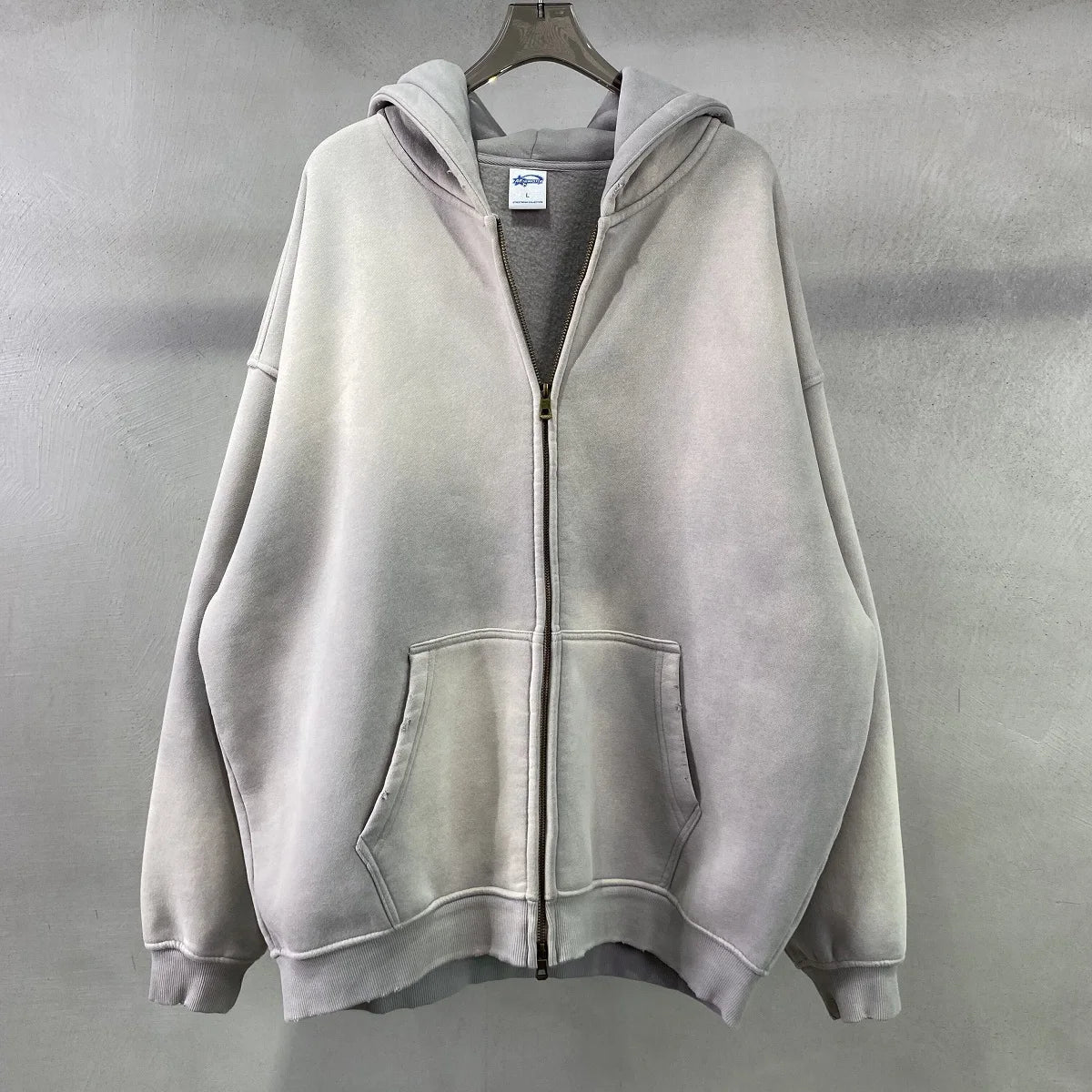 Men’s Oversized Tie-Dye Fleece Zip-Up Hoodie