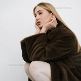 Luxury Faux Mink Long Overcoat