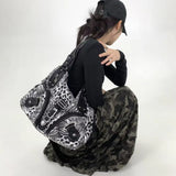 Y2K Leopard Print Shoulder Bag – Vintage Maillard Style