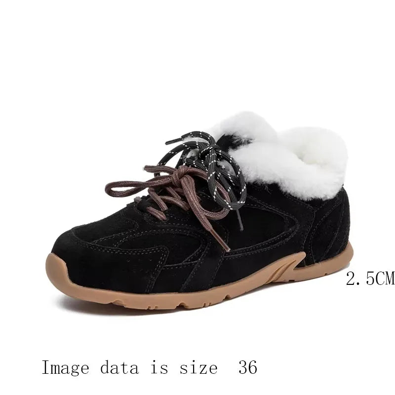 AIYUQI Women Winter Sneakers Genuine Leather 2026 New Non-slip German Training Shoes Women Large Size Flat Female Winter Shoes