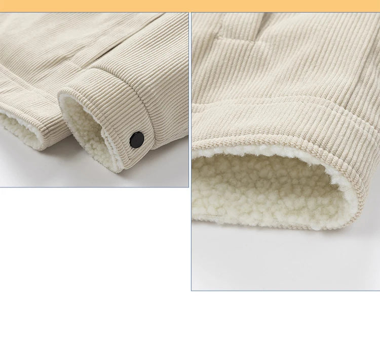 Men's Corduroy Fleece Jacket – Warm Winter Coat