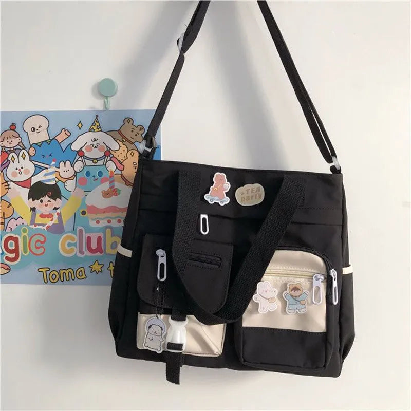 Waterproof Canvas Women Handbags Shoulder Bag Nylon Ladies Messenger Bag Oxford Crossbody Bags Tote Book Bags for Girls Satchels
