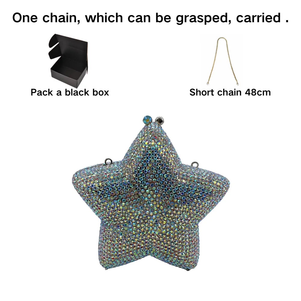 New Star Diamond Dinner Bag Foreign Trade Banquet Diamond Hand Bag Women's Bag Starr Lane Stone Crach