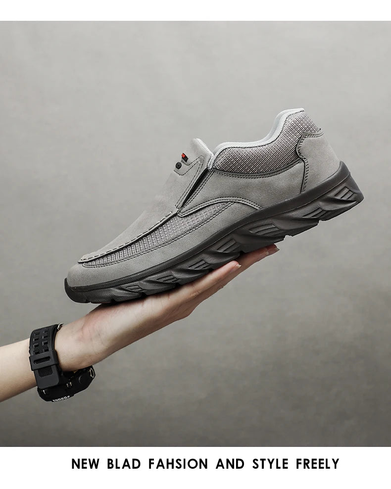 Men Leather Casual Shoes Breathable Loafers Men Sneakers New Male Comfortable Leather Flat Footwear Sneakers Men Shoes