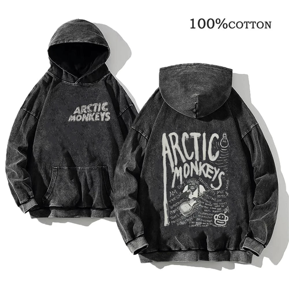 Retro Arctic Monkeys Printed Hoodie | Vintage Rock Streetwear